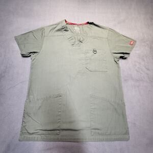 Dickies Scrubs Shirt Womens S Green Short Sleeve Nursing Medical
